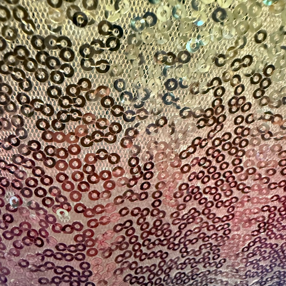 Main Strip Sparkly Sequin Button Down Top Shirt L… - image 7